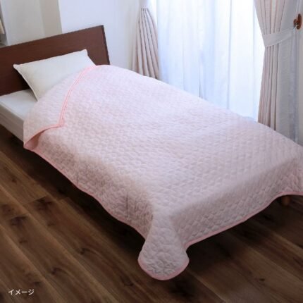 「和晒しガーゼ脱脂綿キルトケット ピンク」