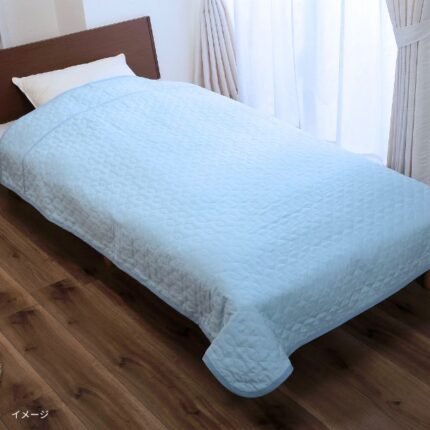 「和晒しガーゼ脱脂綿キルトケット ブルー」