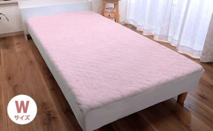 「パッド一体型ボックスシーツ ダブル用（ピンク）」
